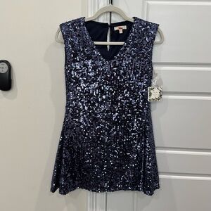 NEW Chelsea & Violet Blue Sequin Dress Fancy Formal Party Holiday Wedding Dance